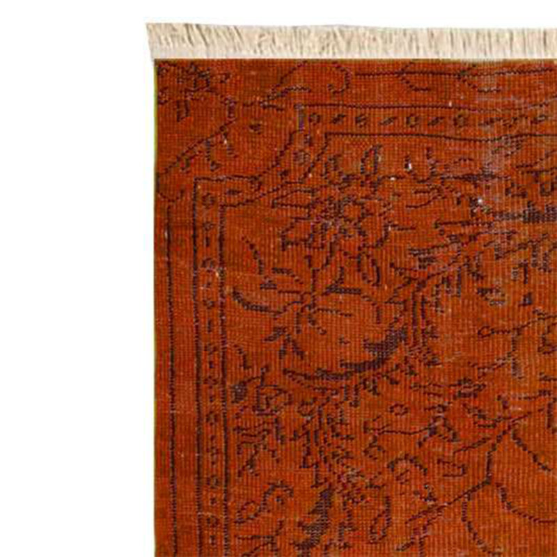 Tapis traditionnel rétro orange brûlé surteint, Orange