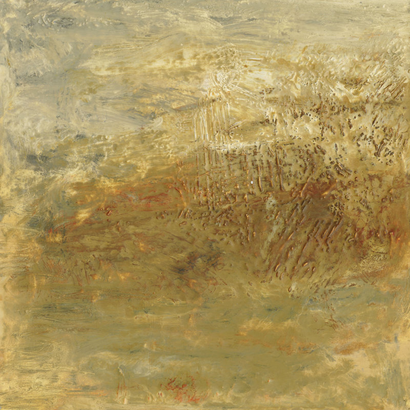 Encaustic Tile In Orange II by Sharon Gordon - Wrapped Canvas Painting, 30cm H x 30cm W x 3.8cm D