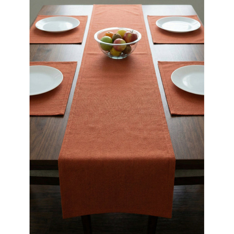 Polished Pink Drift Weave Indoor Outdoor Table Runner 14x72, Pure Green