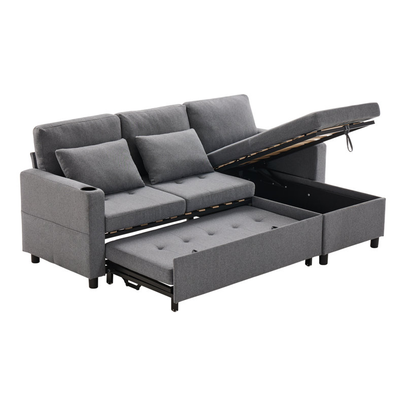 Blerim 3 Seater Sofa Bed, Dark Gray