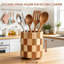 Wooden Rotating kitchen Utensils Holder for Kitchen, Spatula Holders, Checkered