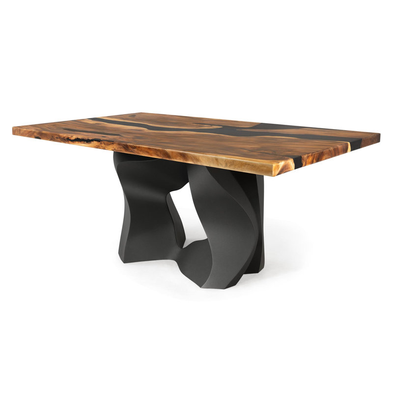 Table de salle à manger rectangulaire Rocky, 72 x 36 x 30,6 pouces, Époxy