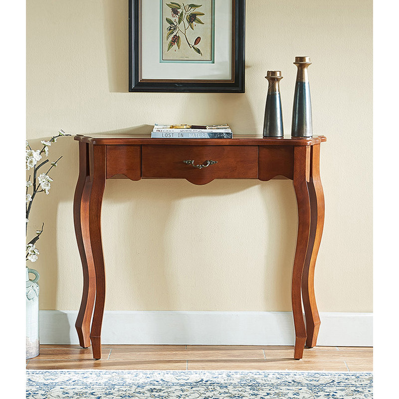 Table d'entrée traditionnelle élégante avec tablier festonné, H 33,46 po x l 47,24 po x P 10,24 po