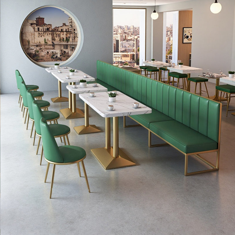 Banquette moderne en similicuir vert