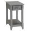 Table d'appoint grise avec tablette inférieure