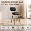 Swivel Upholstered Counter Stool with Metal Frame-153194068