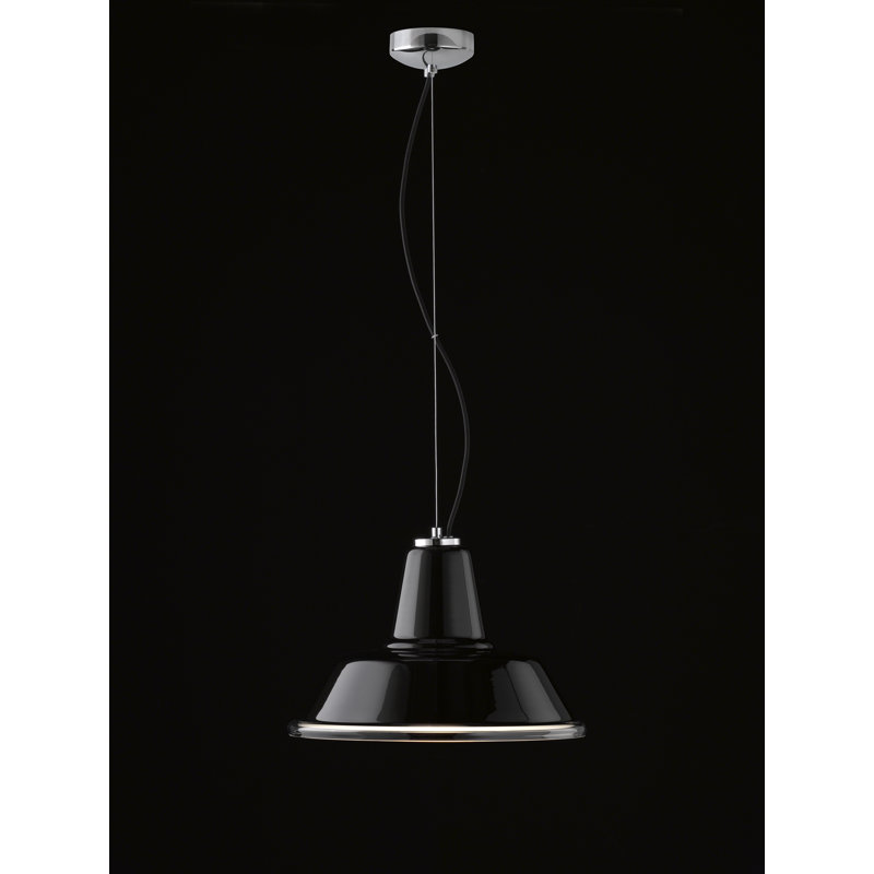 1 - Light Dome Pendant, Black, Chrome/Black