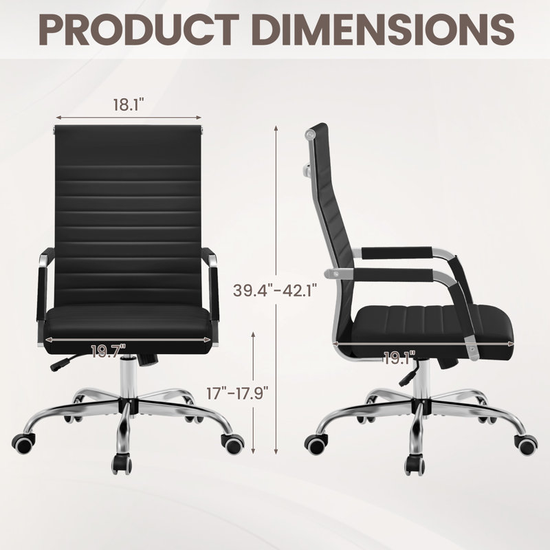 Wyndid Mid-Back Conference Chair with Arms, Black