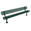 Banc orange perforé de 2,44 m (8 pi) avec dossier et surface plane.-1211726154-1211726155