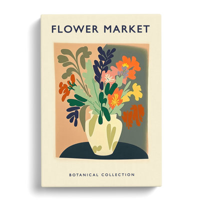XMKTMKT-9 A Botanical Flower Market Exhibition No.3 - Wrapped Canvas Print