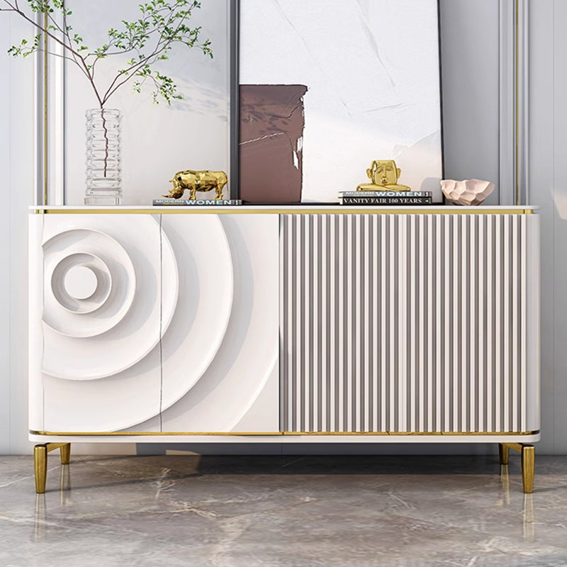 Armoire de rangement légère et luxueuse en bois massif, Blanc