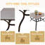 Table de patio en métal 37,8 po carré avec trou pour parasol, structure en acier robuste résistant à la rouille et facile à nettoyer-555398731