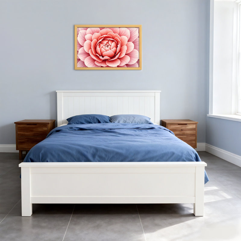 Plantes et fleurs, rose, motif floral, H 16 po x l 24 po, Toile tendue, Ne s’applique pas
