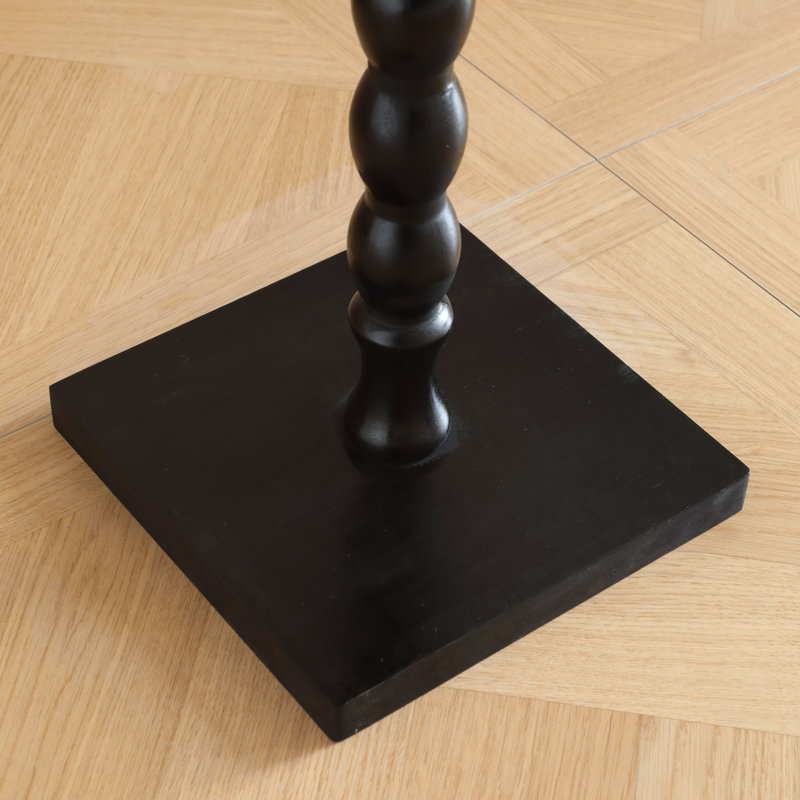 Solid Wood Square End Table,Pedestal Drink Table, Tall Plant Stand, Espresso Wood