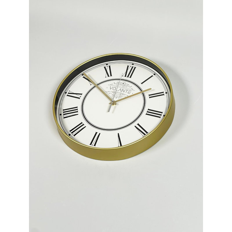 Amary Wall Clock, Gold/White