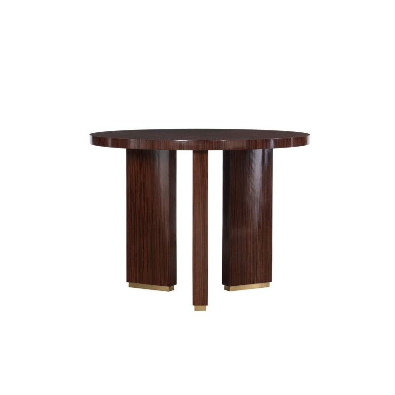 Malachi Rosewood and Brass Round Cocktail Table