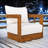 Acacia Wood Outdoor Club Chair - Curved Tub Design with All-Weather Slat Construction