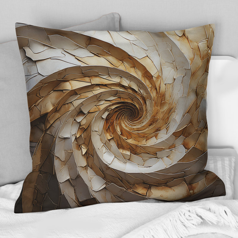 Coussin Beige Minimalisme Spiral Potteries I - Abstract Spirals