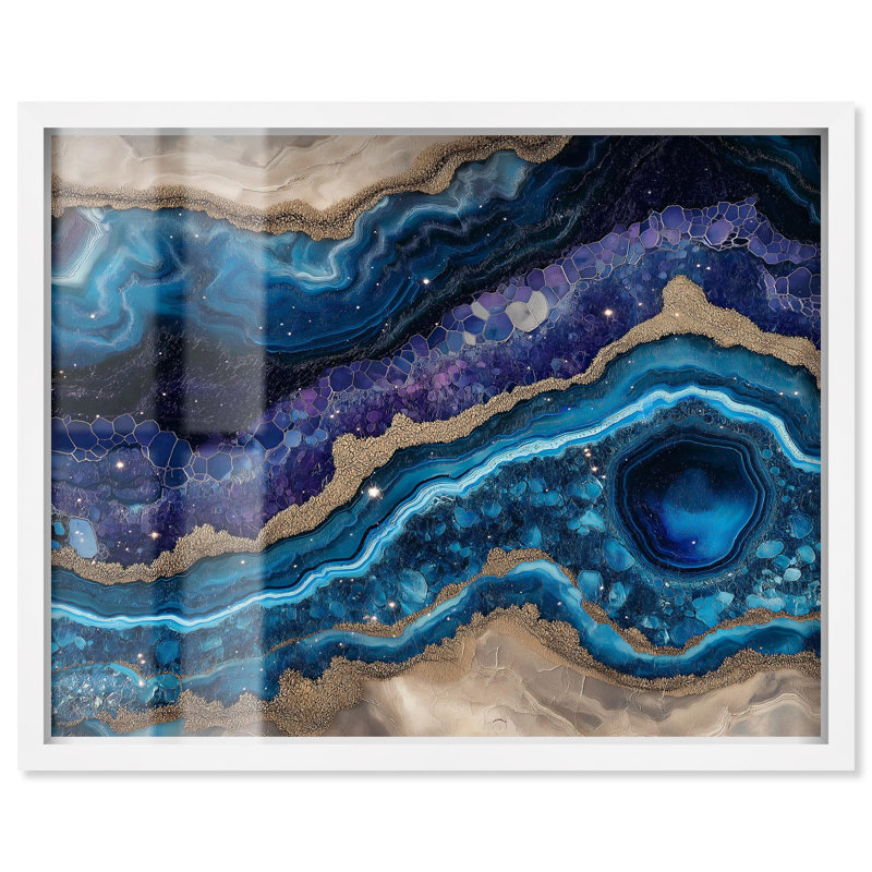 «Galactic Geode I Shadowbox Print» par Art Remedy, H 17 po x l 21 po, Blanc