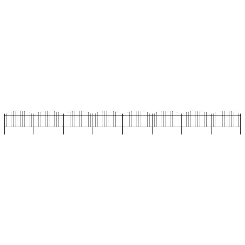 Clôture en métal noir Kimmswick, H 4,11 pi x l 44,6 pi
