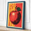 Red Apple Print Retro - Wrapped Canvas-1069386457-1069386462