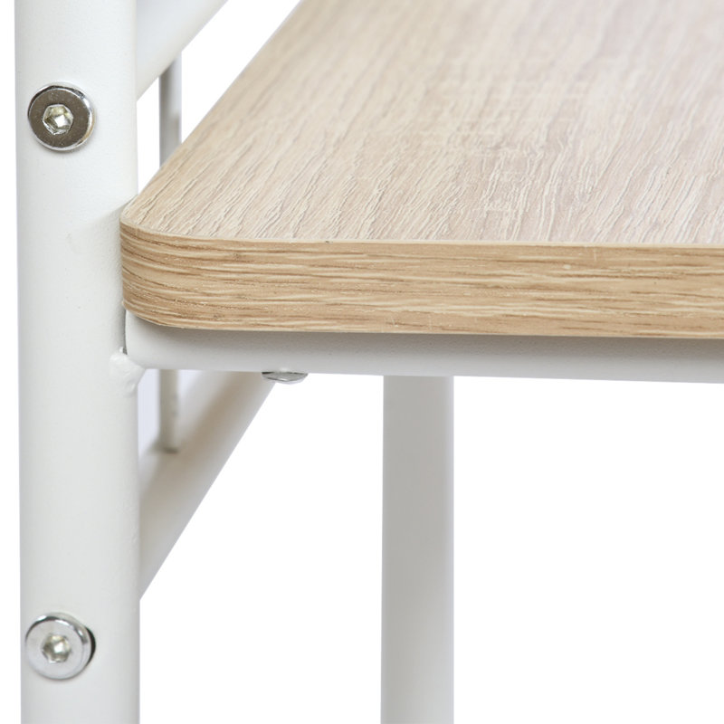 Ensemble de table de salle à manger 7 pièces, table de cuisine rectangulaire en bois rétro et 6 chaises à haut dossier 