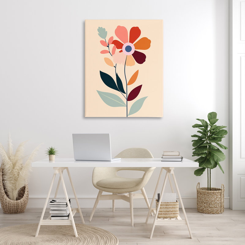 Art mural moderne sur toile, fleurs modernes par Walker Noble, H 48 po x l 36 po