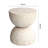 Double Hourglass Travertine Stone Finish Italian Design MgO Side Accent Table
