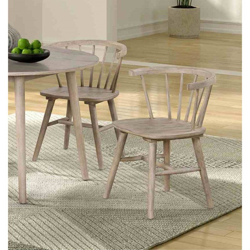 Mid-Century Modern Style 2Pc Dining Chair, Natural/Oak