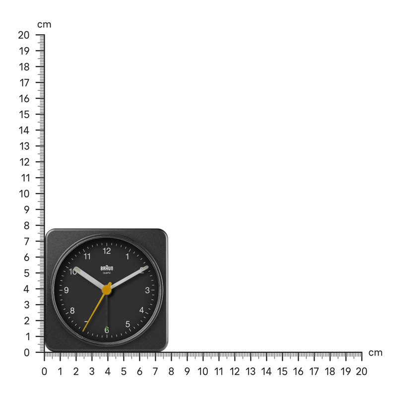 Numerical Quartz Movement / Crystal Tabletop Clock with Alarm, Black