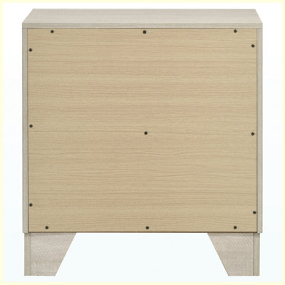 Table de chevet rustique crème à 2 tiroirs de style rustique avec rangement pour chambre à coucher