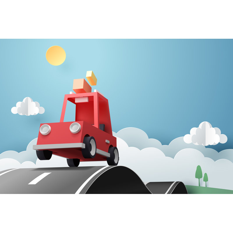 Red Car by TAW4 - Wrapped Canvas Print, 30cm H x 46cm W x 3.8cm D
