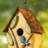 Strader Distressed Solid Wood Cottage Decorative Outdoor Garden Birdhouse with 3D Tree-1021354279