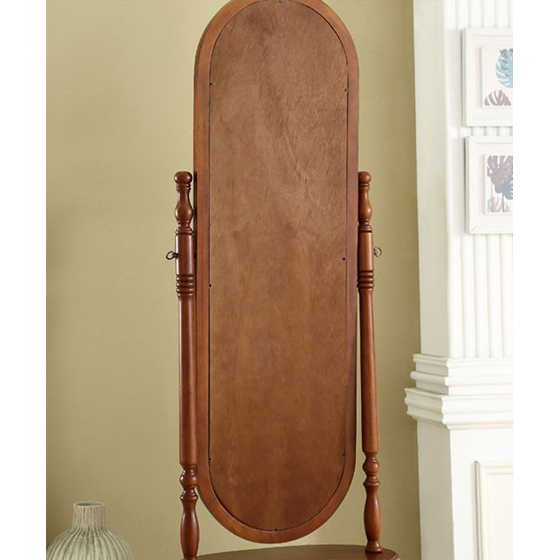 Miroir ovale en bois massif