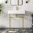 Rectangular 30 Ceramic Console Sink White Basin with Overflow Single Faucet Hole-91441120