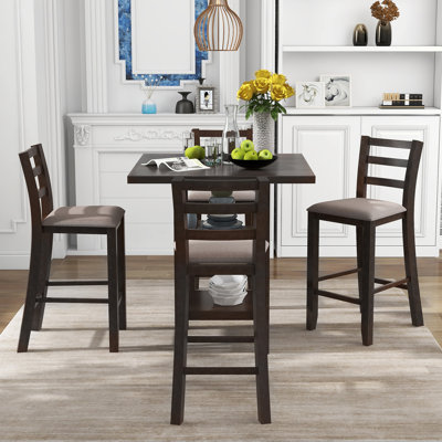 Delvalle 5-Piece Wooden Counter Height Dining Set