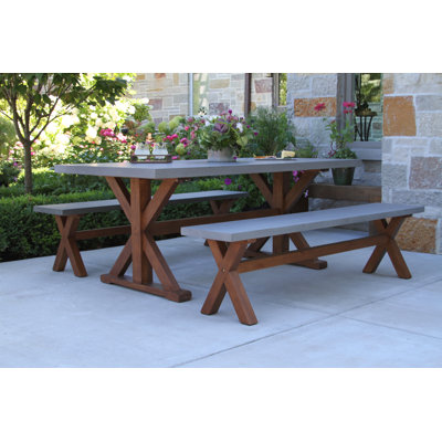 Fleur 6-Person Rectangular Eucalyptus Wood Patio Dining Set