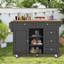 Multifunctional Dining Trolley Rolling Kitchen Cart With Drawers, Cabinets,134×46×92 Cm-114194487