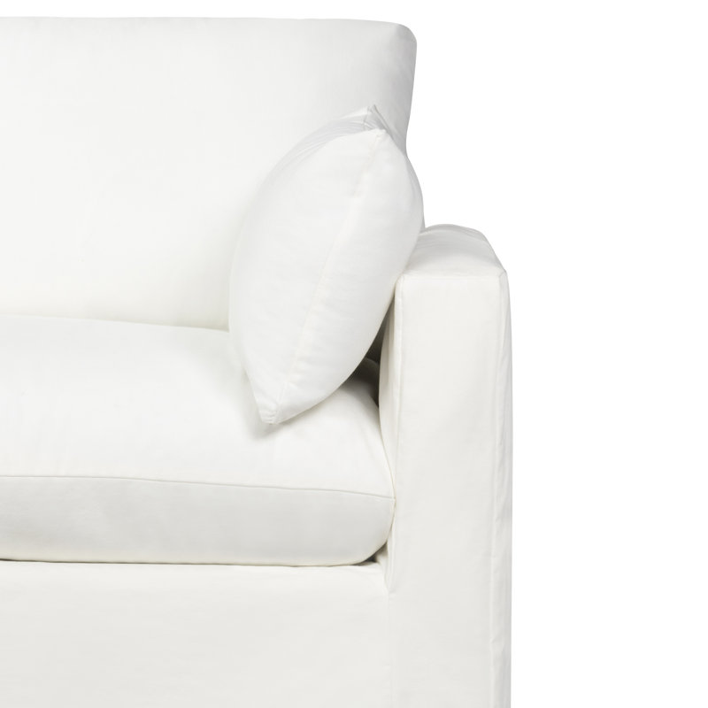 Luna 3-Piece Slipcovered Sectional, Classic Bleach White Twill