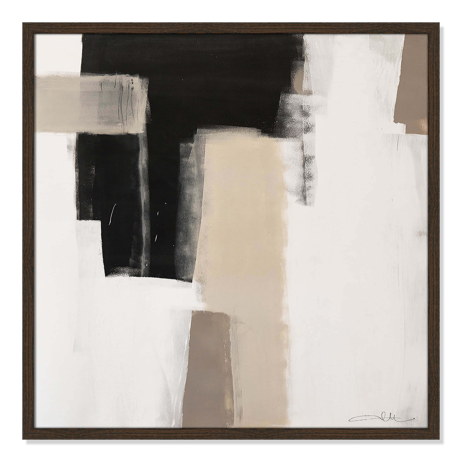 Earth Scapes I-A Print by Casa Fine Arts, 27.5" H x 27.5" W x 1.25" D, Walnut Slim Framed