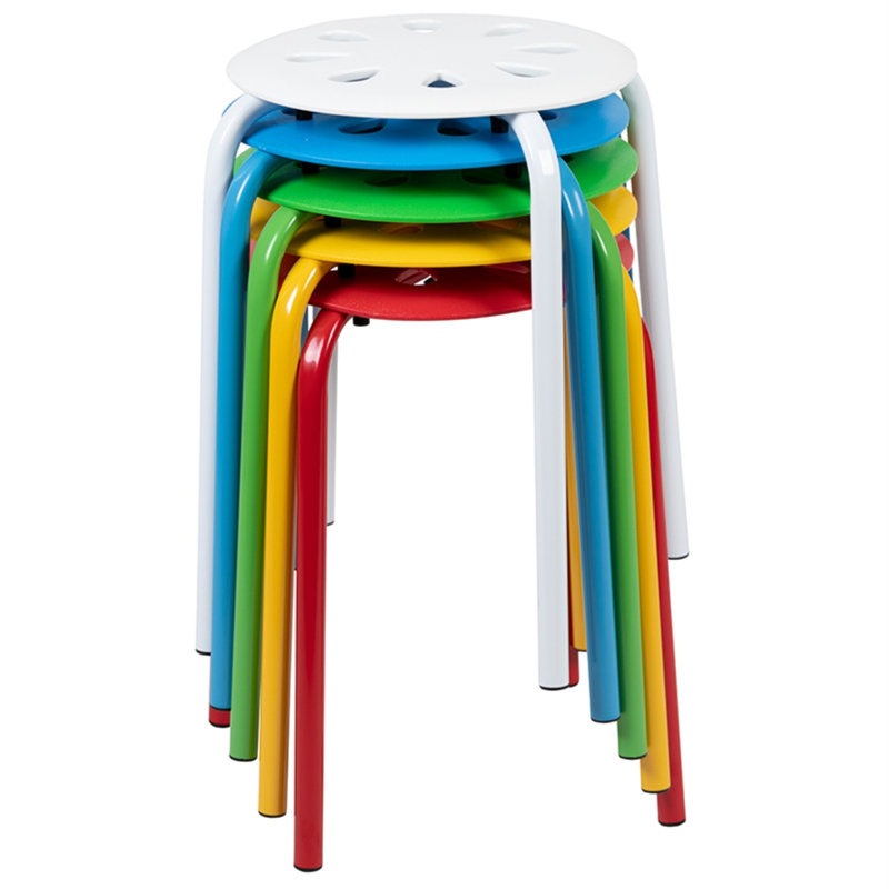 Tabourets en plastique - école / bureau / maison, hauteur 17,5 po, Multicolore