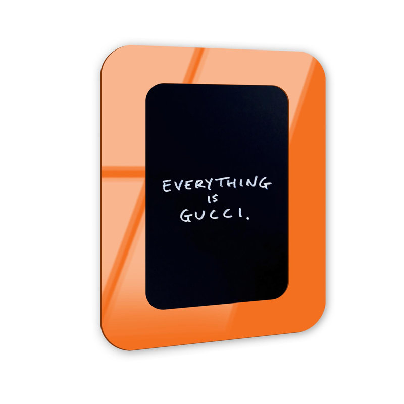 Cadre mural tout en acrylique par NOTORIART, H 27,5 po x l 19,5 po, Orange, Arrondi