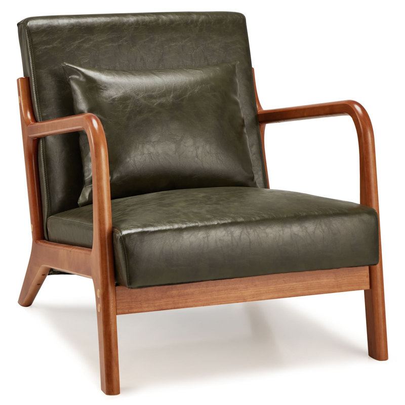 64.77cm Wide Armchair with Cushion, Green
