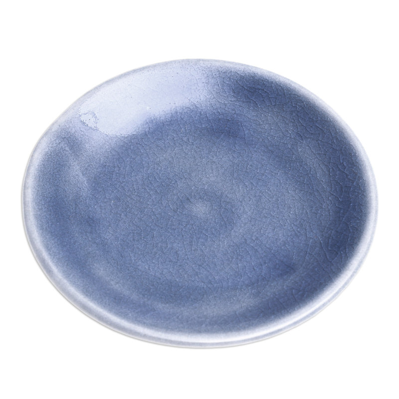 Ivy Bronx Handmade Just A Taste In Blue Small Celadon Ceramic Plate