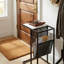Table en C avec plateau en marbre et rangement