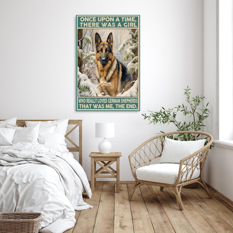 " Who Really Loved German Shepherds - 1 Piece Rectangle Graphic Art Print On Wrapped Canvas ", 14" H x 11" W