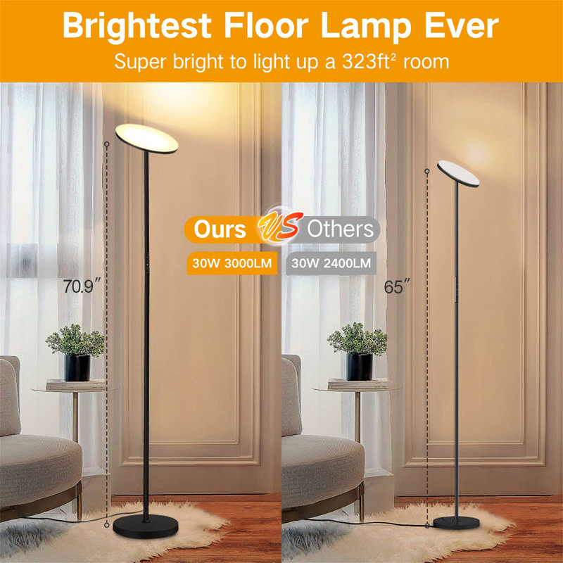 Dawnel 180cm Torchiere Floor Lamp