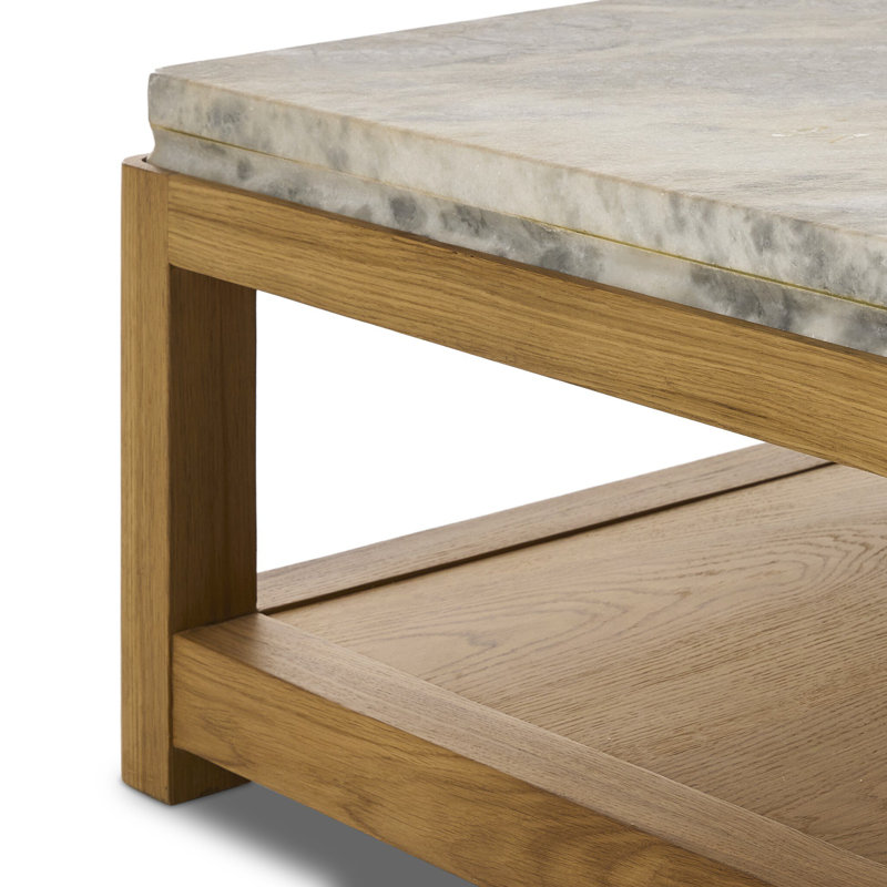 Roberta Coffee Table-Sandblasted White Marble