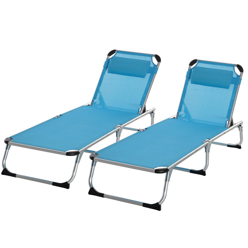 Aymelia 170cm Long Reclining Single Chaise, Blue
