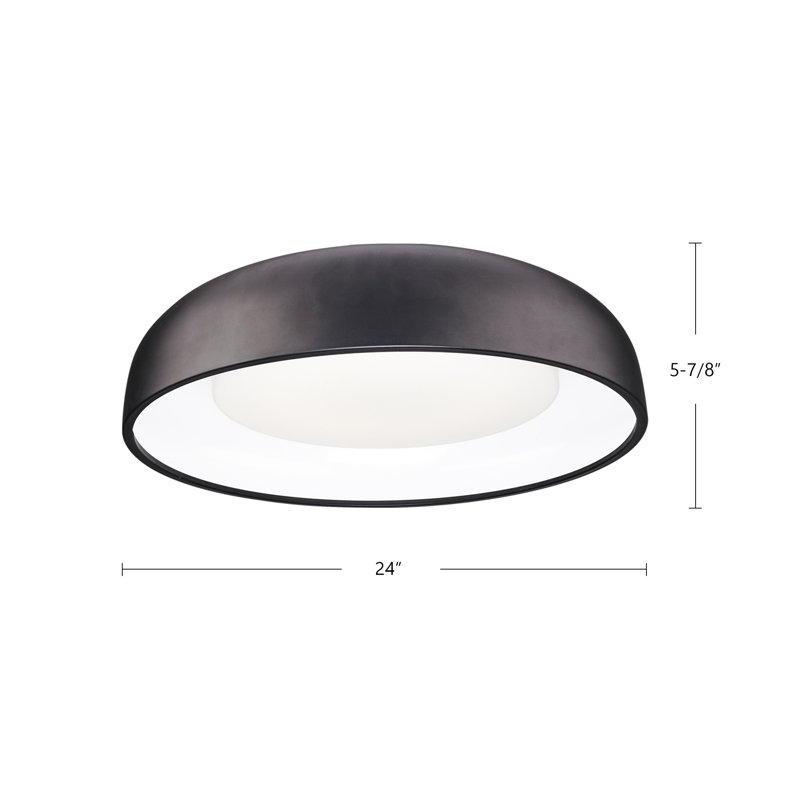 1 - Light LED Flush Mount, Black